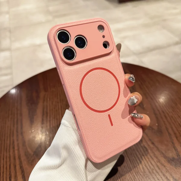 For Iphone17promax Magnetic Case Leather Pattern Matte Phone Case for IPhone 17 16 14 15 13 12 Pro Max Plus 11 for Magsafe Cover - Image 10