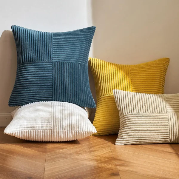 1pc Decorative Throw Pillow Cover For Living Room Bed Sofa,Soft Plush Square pillowcase,Cute Corduroy Lumbar Throw Pillow Case - Image 4
