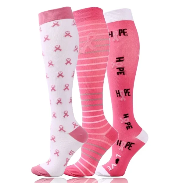 58 Styles 3 Pairs/Pack Compression Socks Knee High 30MmHg  Women Men Sports Socks Edema Diabetes Varicose Veins Running Socks - Image 21