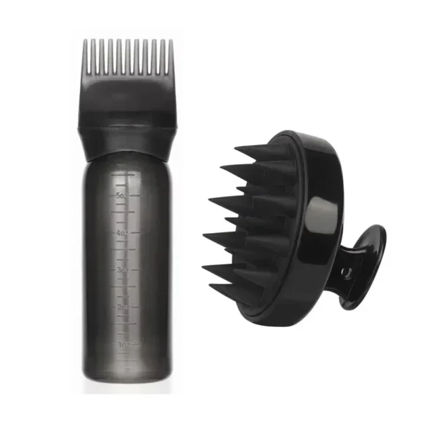 Silicone Shampoo Brush Head Scalp Massage Comb Hair Dye Tint Oil Applicator Bottle with Brush Barber Salon Hair Styling Tools - Image 13