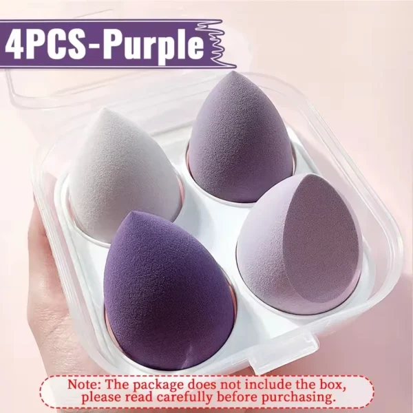 4-Pack Multifunctional Beauty Blenders, for Foundation, Cream & Liquid Cosmetics, Ultra-Soft Makeup Sponges with Storage Case - Image 7