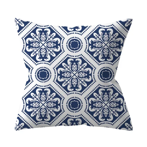 Navy Blue Mandala Nordic Geometric Pillowcase 45x45 Cushion Cover Decorative Pillow Sofa  Home Decor Polyester - Image 3