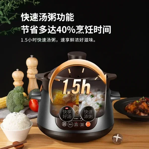 Electric Stew Pot Home Intelligent Automatic Soup Electric Casserole Purple Sand Ceramic Pot 3L4L5L Slow Cooker Crock Pan 220V - Image 3