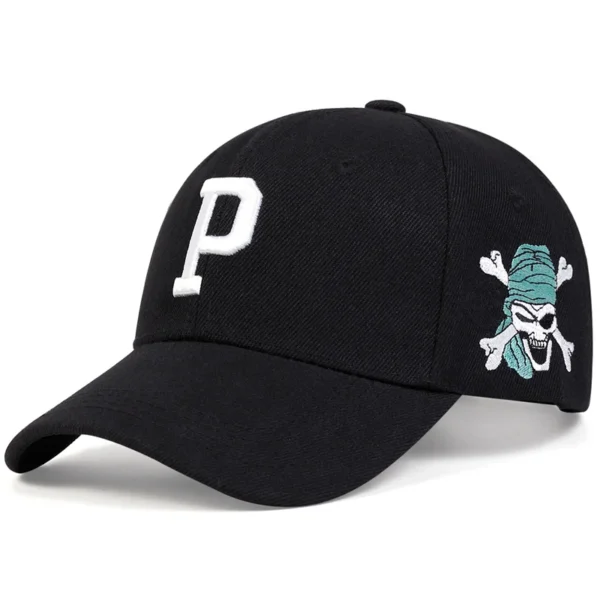 Unisex P Letter Embroidery Snapback Baseball Caps Spring and Autumn Outdoor Adjustable Casual Hats Sunscreen Hat - Image 4