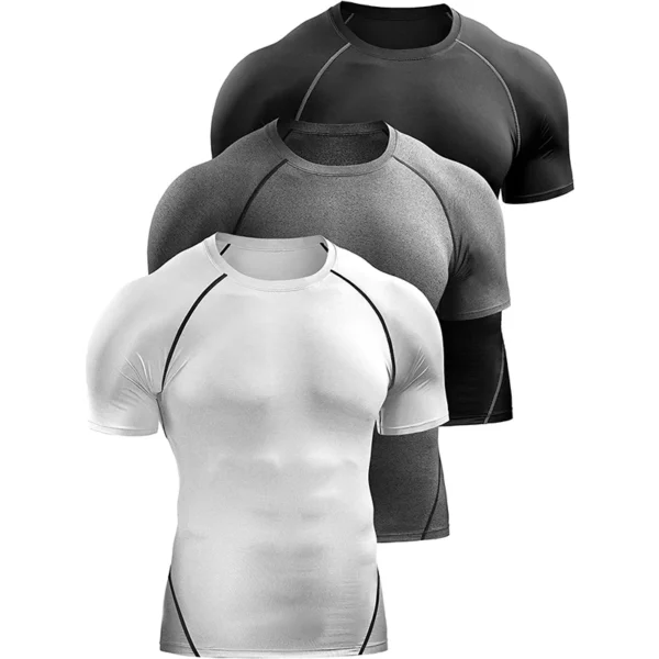 2025 Compression T Shirt Men Summer Sportswear Running T-shirt Elastic Quick Dry Sport Tops Tee Athletic Gym Workout Shirts Men - Image 2