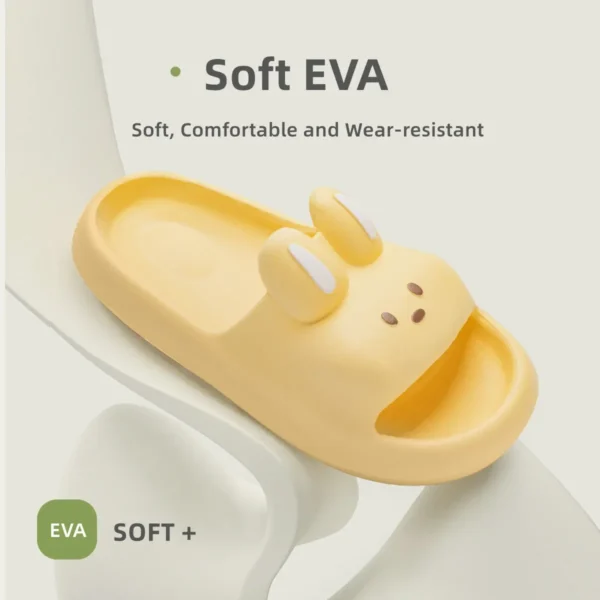 Cartoon Rabbit Slippers Soft Thick Sole Cute Slides Women Men Couples Summer Beach Sandals Bathroom Shower Non Slip Shoes - Image 4