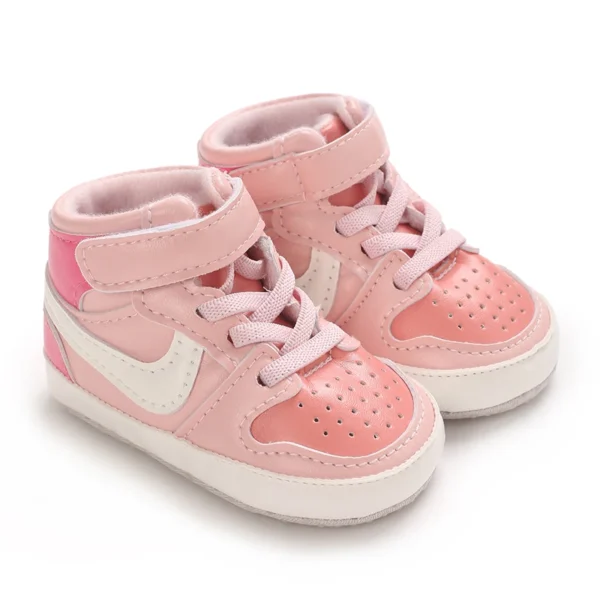 0-18M New Baby Shoes With High top Sports PU Leather Multi-color Soft Cloth Sole First Walker Casual Sports Shoes Suitable For - Image 8