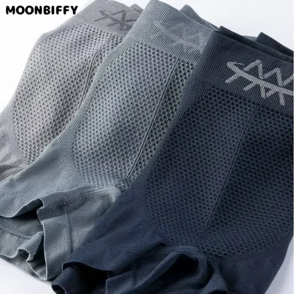 2024 NEW Men's Panties Seamless Breathable Mid Waist Traceless High Elastic Male Underpants Nylon Underwear Comfortable Boxers - Image 3