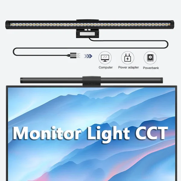 LED Desk Lamp Monitor Light Bar Eye-Care Table Lamp Computer Stepless Dimming Lighting Monitor Screen Light Bar for Work Gaming - Image 2