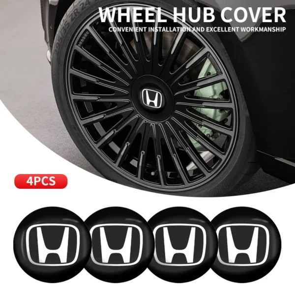 4Pcs 56mm Aluminum Emblem Car Wheel Center Hub Caps Sticker For Honda Mugen Power Civic Accords CRV Hrv Jazz CBR VTEC VFR