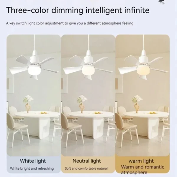 Ceiling Fan LED With Light Remote Control Dimmable 30W E27 Base Modern Smart Wireless Fans Lighting For Bedroom and Living Room - Image 5