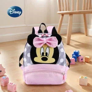 Disney New Backpack 2025 Minnie Schoolbag For Kids Cartoon Kindergarten Schoolbag Kawaii Pink Backpack As a Gift For Children