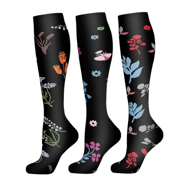 58 Styles 3 Pairs/Pack Compression Socks Knee High 30MmHg  Women Men Sports Socks Edema Diabetes Varicose Veins Running Socks - Image 62