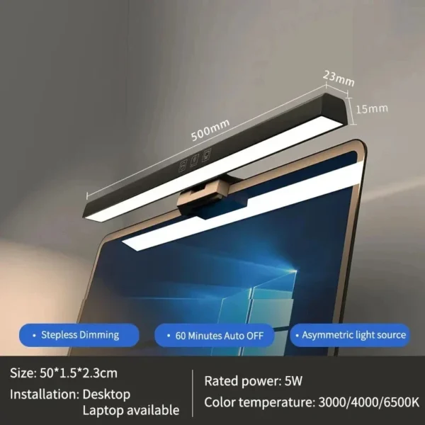 33cm 50cm Bar LED Desk Lamp USB PC Computer Monitor Screen Light Dimmable 3 Colors Hanging Table Lamp for Reading Study Work - Image 8