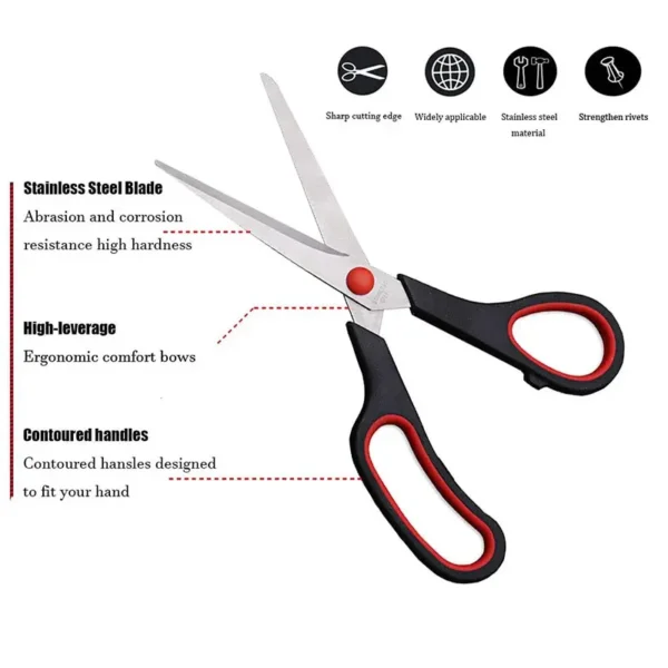 1Pcs Sewing Scissors Multipurpose office Stainless Steel Scissors For Home School Sewin DIY Crafts Hand Cutting Supplies Tool - Image 3