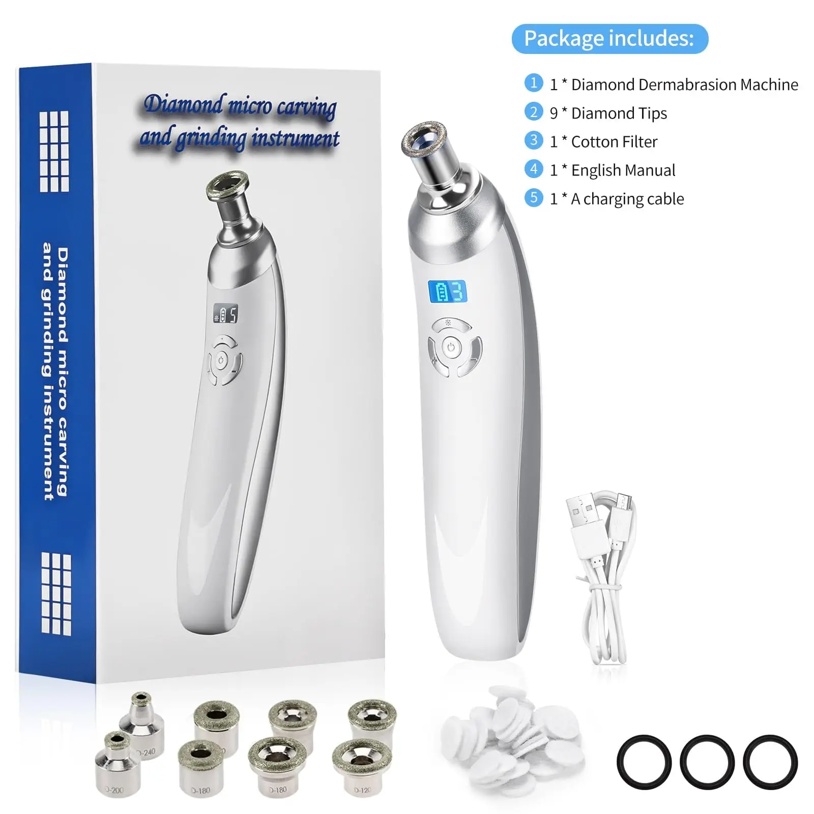 Wireless Diamond Microdermabrasion Machine For Blackhead Acne Removal Deep Cleaning Anti Aging Wrinkle Care Tool 6 Wireless Diamond Microdermabrasion Machine For Blackhead Acne Removal Deep Cleaning Anti Aging Wrinkle Care Tool - Image 6