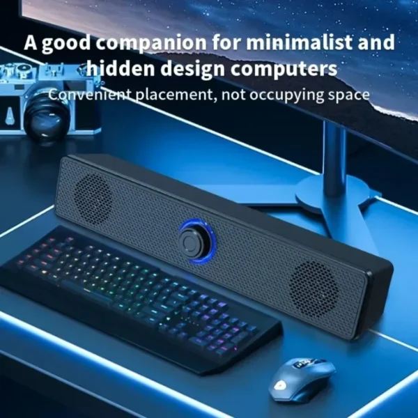 XIKCU Wireless Bluetooth and PC Soundbar Wired Speaker USB Powered Soundbar for TV Pc Laptop Home Theater Surround Audio System - Image 2