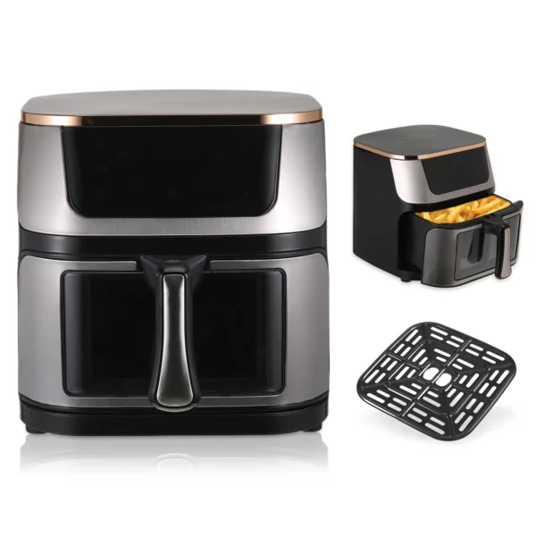 Air Fryer 12L Stainless Steel Visible Large Capacity Electric Oven Touch Screen Multifunctional Electric Fryer EU Plug - Image 2