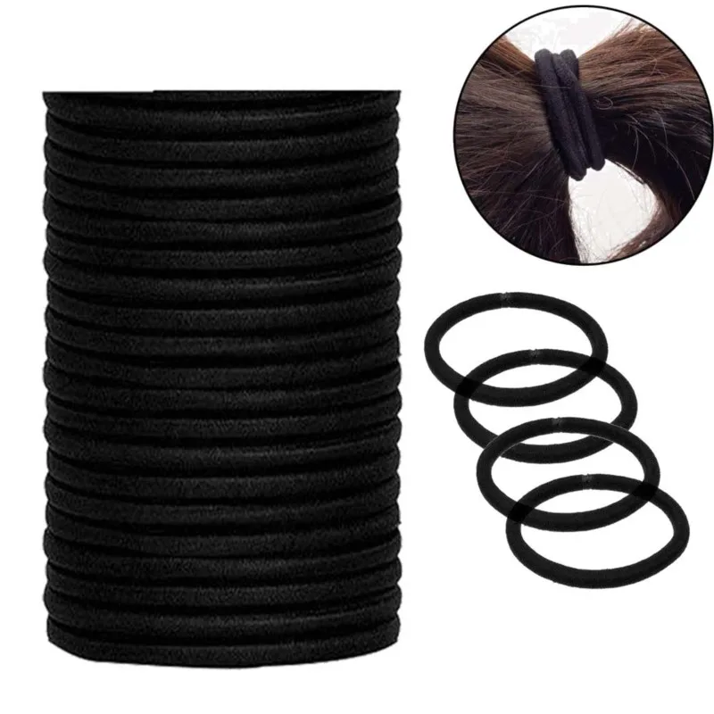 10/30/50pcs 4MM Black Ponytail Holder Elastic Hair Bands Scrunchies For Women Men Girl Lady Hairband Leagues Headband Accessory 1 10/30/50pcs 4MM Black Ponytail Holder Elastic Hair Bands Scrunchies For Women Men Girl Lady Hairband Leagues Headband Accessory