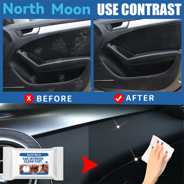 Disposable Car Interior Cleaning Wet Wipe Dashboard Console Carpet Leather Towel - Image 5