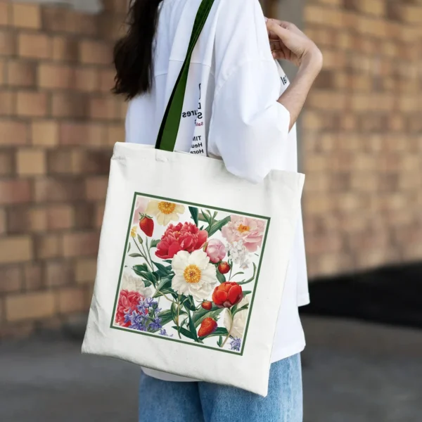 Large Capacity Canvas Shopping Bag Eco-Friendly Cotton Commuter Bag Student Tote Bag Green Protection Shoulder Bag - Image 3