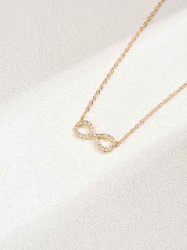 Fashion Simple Stainless Steel Infinity Pendant Necklace for Women Classic Lucky Zircon Love You Forever Jewelry Birthday Gift - Image 5