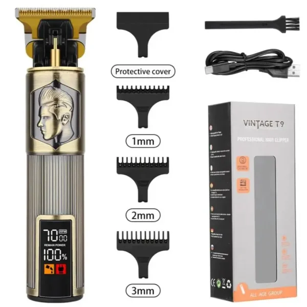 Vintage T9 hair clippers for barber shop Hair cutting machine Electric trimmer led hair clipper Dragon carving Shaver Beard - Image 8