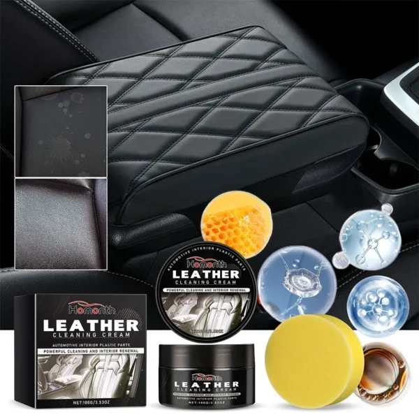 Leather Conditioner Long Lasting Car Seats Polishing Nourishment Care Leather Care Cream for Leather Pant Bag Shoes Furniture - Image 2