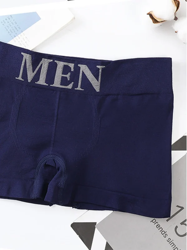 5 PCs Men's High Elastic Plain Color Comfortable Boxer Briefs Panties Breathable Pantyhose - Image 4