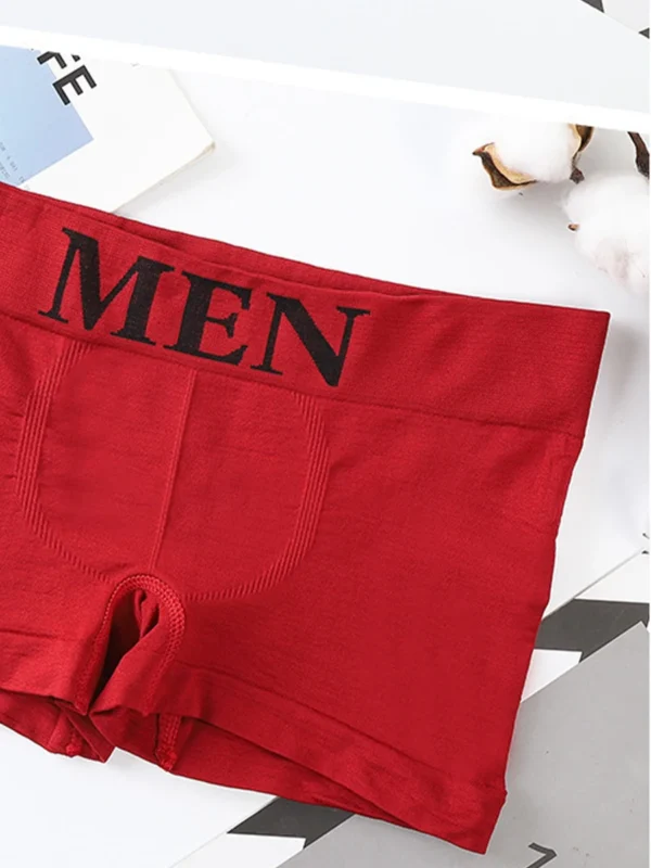 5 PCs Men's High Elastic Plain Color Comfortable Boxer Briefs Panties Breathable Pantyhose - Image 7