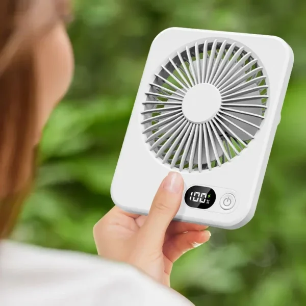 USB-C Desktop Mini Fan 5-Speed Adjustable Air Circulator Portable Standing Fan LED Display For Office Home Travel Dorm Quiet - Image 3