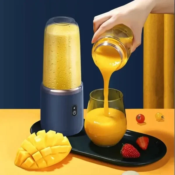 1set-New portable juicer with 2 cups, USB rechargeable mini blender, fresh juicer cup, personal sized smoothie blender - Image 2