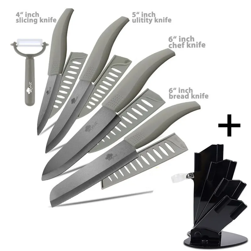 Ceramic Knives Set for Kitchen Unit 3 4 5 6 Inch Utility Fruit Slicing Peeler with Sheath Black Zirconia Blade Bread Chef Knife 33 Ceramic Knives Set for Kitchen Unit 3 4 5 6 Inch Utility Fruit Slicing Peeler with Sheath Black Zirconia Blade Bread Chef Knife - Image 33