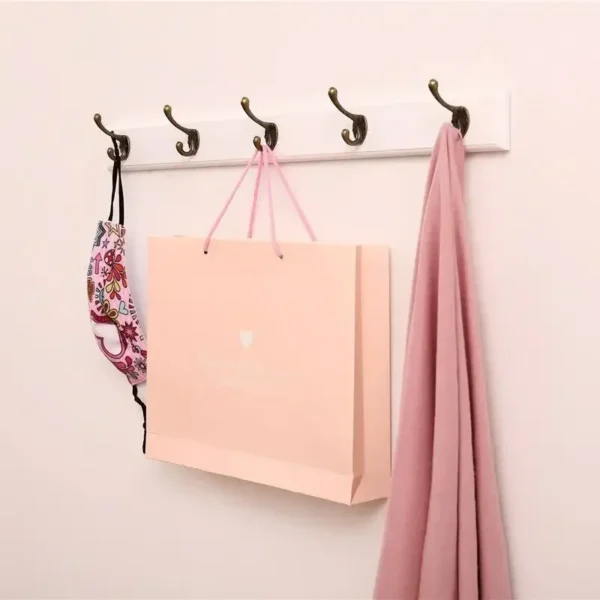 Wall Mounted Solid Wood Coat Rack with Hooks Hats Clothes Hanger Closet Organizer Perchero Furniture for Hallway Entrance Decor - Image 4