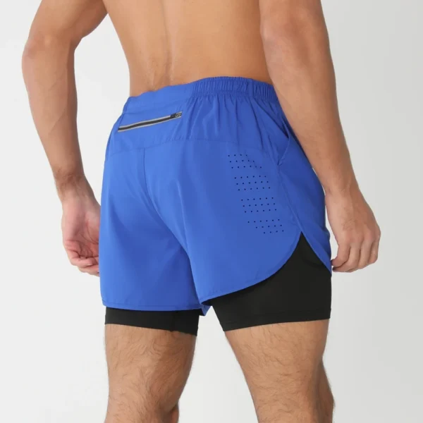 New men's running double-layer shorts quick-drying fitness 2-in-1 shorts men's sports workout training bodybuilding shorts male - Image 5
