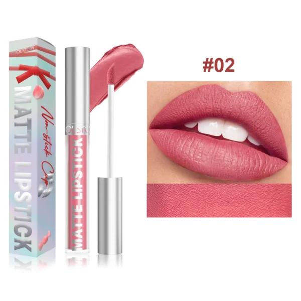 Velvet Matte Lip Glaze Easy To Color Dark Red Matte Liquid Lipstick Waterproof Lasting Moisturizing Brown Lip Gloss Cosmetic 1pc - Image 14