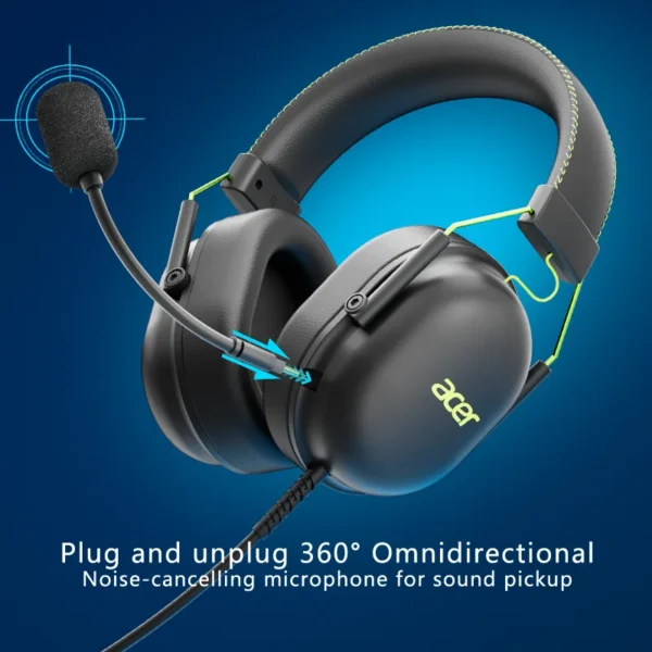2025 Acer OHW200 Headphones 7.1 Surround Sound Wired USB Gaming Headset with Mic Noise Cancelling- Gamer for PC, Laptop - Image 2