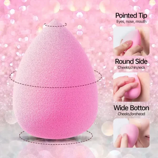 4-Pack Multifunctional Beauty Blenders, for Foundation, Cream & Liquid Cosmetics, Ultra-Soft Makeup Sponges with Storage Case - Image 4