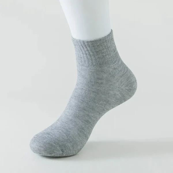 4/5/8/10/20 Pairs of MEN'S AND WOMEN'S Black Cotton Business Mid Length Soft and Warm Autumn/winter Solid Color Casual Socks - Image 3