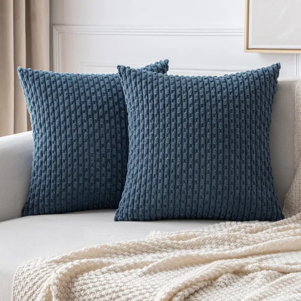 Spring Sage Green Decorative Throw Pillow Covers 18x18 Soft Corduroy Striped Square Pillow Covers for Couch Living Room Bed Sofa - Image 11