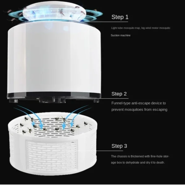 Fotocatalisador Mosquito Killing Lamp Tipo de Sucção Doméstica, Mozzie Killer, Insetos Mudos Pegando Luz - Image 3