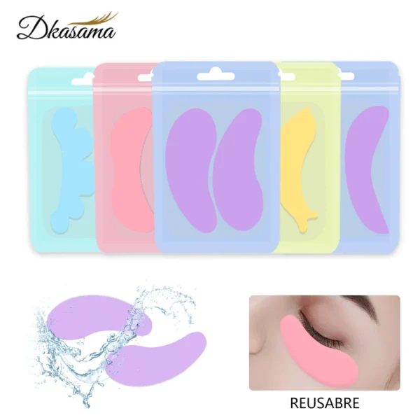 1Pair Reusable Eyepads Silicone Eye Patches Under Eyepads Anti Wrinkle Mask Patch Eyelash Extension Spacer Gel Patch Makeup Tool