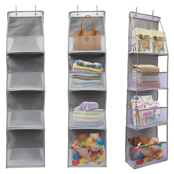 Fabric Door Back Storage Hanging Bag Layered   Household Wall-Mounted Visible Organizing - Image 5