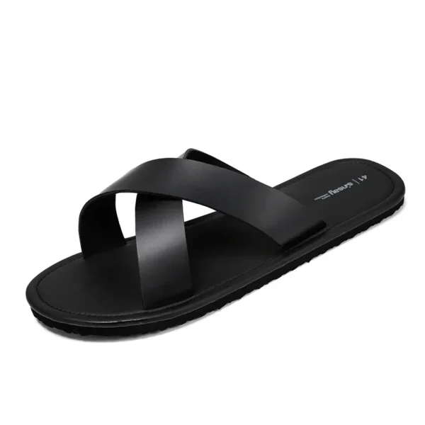 New Men Concise Lightweight Casual Slippers Summer Outdoor Soft Sole Comfort Flat Sole Sandals Beach Shoes Fashion Trend Sandals - Image 7