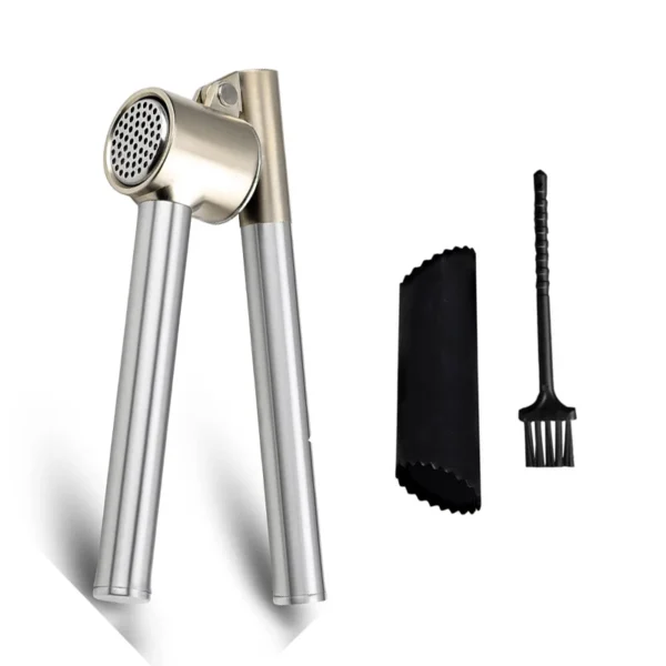Stainless Steel Garlic Press Peeler Cleaning Brush Set Manual Ginger Garlic Press Garlic Chopper Kitchen Tool DIY Garlic Mincer - Image 8