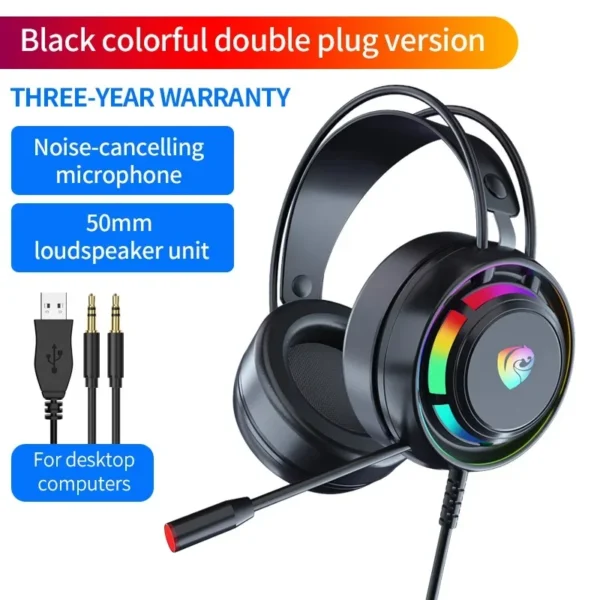 Wired Gaming Headset PSH-300 Overhead Computer Game Earphones 7.1 Channel Esports with Microphone Heavy Bass Cross-Border - Image 9