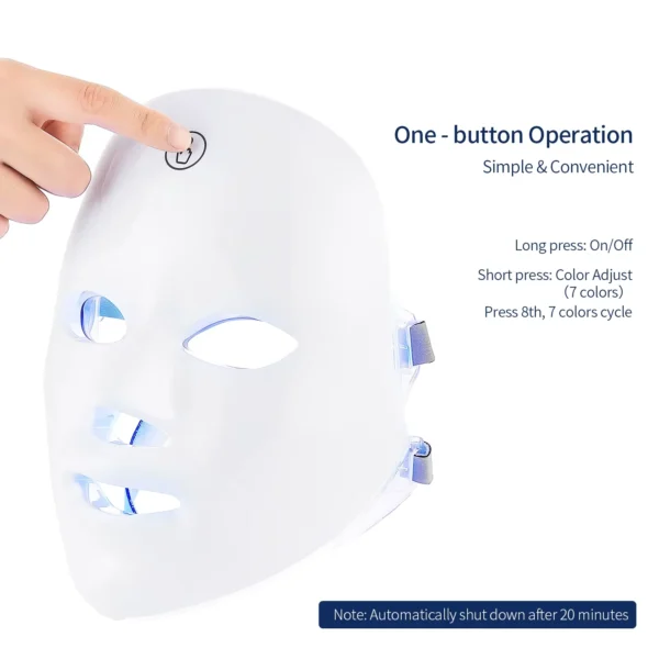 7 Colors Facial LED Mask Rechargeable PDT Photon Therapy Firming and Whitening Skin Beauty Face Machine PDT Treatment Light - Image 5