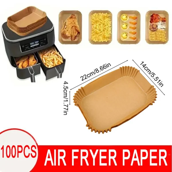 50/100pcs Air Fryer Baking Paper Non-Stick Airfryer Baking Papers Round Air-Fryer Paper Liners Paper Kitchen Accessories - Image 12