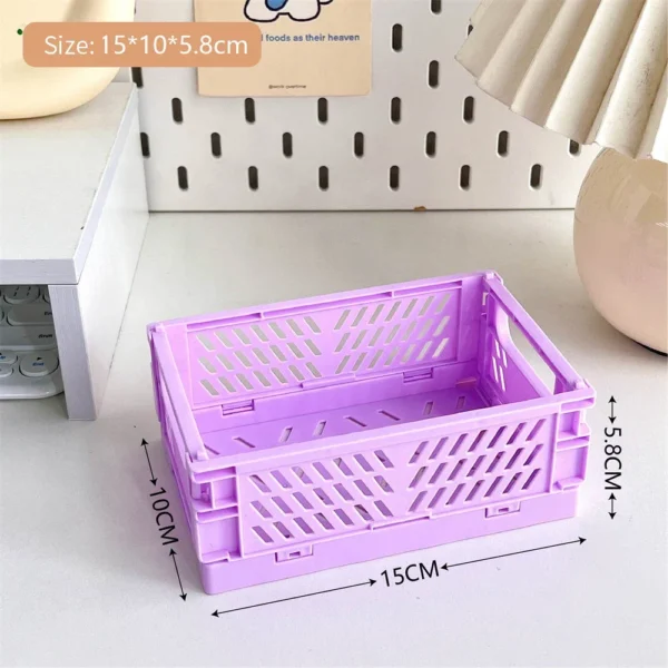 Foldable Storage Box with Handles Collapsible Crate for Toys, Cosmetics & Desk Organization - Image 10