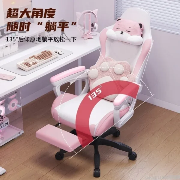 Charming Ergonomic Chair for Students, Comfortable Long Sitting, Adjustable Home Office Gaming Seat - Image 4